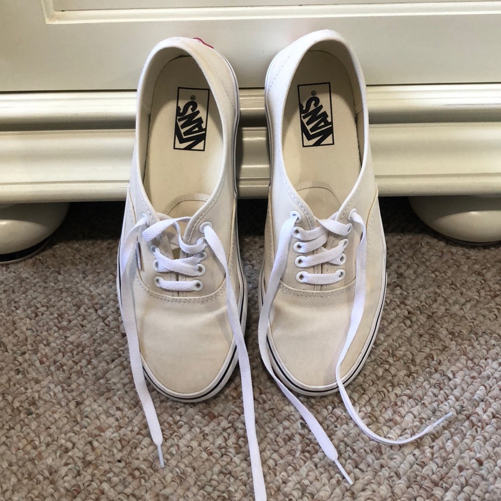 Cream colored Authentic Vans